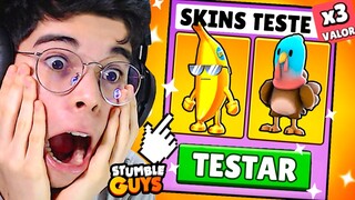 ATIVEI O MODO TESTE DAS NOVAS SKINS DO STUMBLE GUYS!