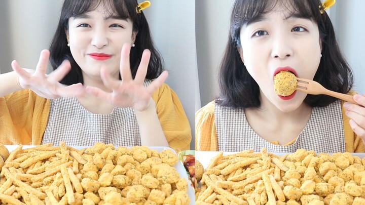 【Nado Official Chinese Subtitles】Chowing Down on BHC Cheese Balls! _♥BHC Food Vlog Series♥