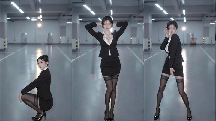 [Black Stockings Office Lady] Tara - No.9 Cover Dance ❤ I can’t even button it up! Ugh, I hate this~