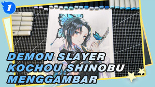 Menggambar Nona Kochou Shinobu/Serangga Hashira dari Demon Slayer | Jiplakan Spidol_1