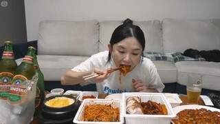 Real Mukbang:) Pig's Feet & Cold Beer ☆ Spicy pig's feet, kimchi pancake, steamed egg