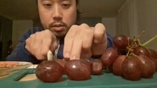 ASMR Plate Licking Sliced Red Grapes🍇 🍇 🍇 ✨ Eating Sounds & Cutting Sounds