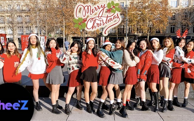 【T-ARA】Roly Poly Christmas outfit street dance cover in Paris, crown dance cover performance, Kpop i