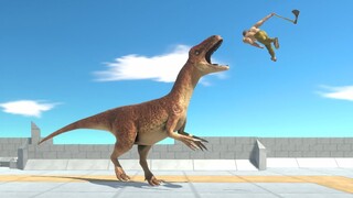 Remastered ALLOSAURUS TEAM on Four Corner Tower - Animal Revolt Battle Simulator