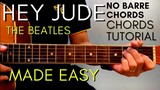 The Beatles - HEY JUDE Chords (EASY GUITAR TUTORIAL) for Acoustic Cover