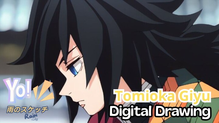 Epic Battle ‼️Pilar Air Giyu Tomioka - Drawing Digital.
