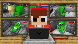 JJ Using Security Camera to SECRETLY WATCHING Mikey in Minecraft JJ and Mikey challenge Maizen