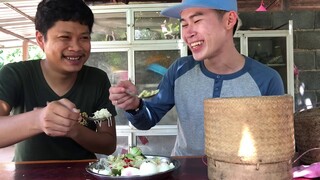 ตำบักหุ่งต้มไข่กินข้าวกับอาม