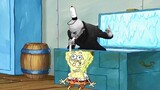 The vampire inserted the straw into SpongeBob's body and sucked him dry in one go