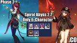 Genshin Impact - Spiral Abyss 2.7 Phase 2. 4-Star only & Hutao Xinqiu only Full Star