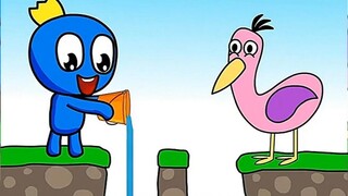 Funny human storage of water encounters Lao Liu stealing water birds, the witty operation is jaw-dro