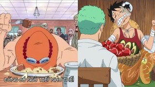 Đúng là Anh em - Không giống lông cũng giống cách ăn. Ace và Luffy vừa ăn vừa ngủ.