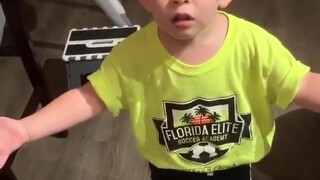 The 2-year-old boy complained that his mother didn't kiss him, and he spoke a lot of baby talk in a 