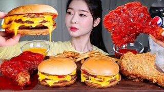 [Mukbang TV] - Gà rán vị cay, gà rán phomai | ASRM