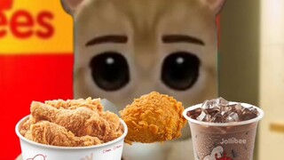 El gato tries Jollibee Mukbang! 🍗