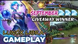 SEPTEMBER GIVEAWAY WINNER ANNOUNCEMENT | LUNOX LIBRA GAMEPLAY| MOBILE LEGENDS | SEIYA CG