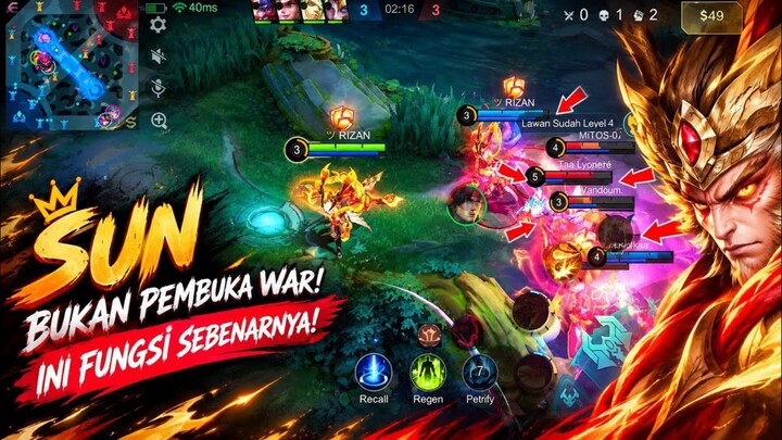 PANTESAN SUN KALIAN MUDAH MATI, FUNGSINYA BUKAN ITU! - Mobile Legends