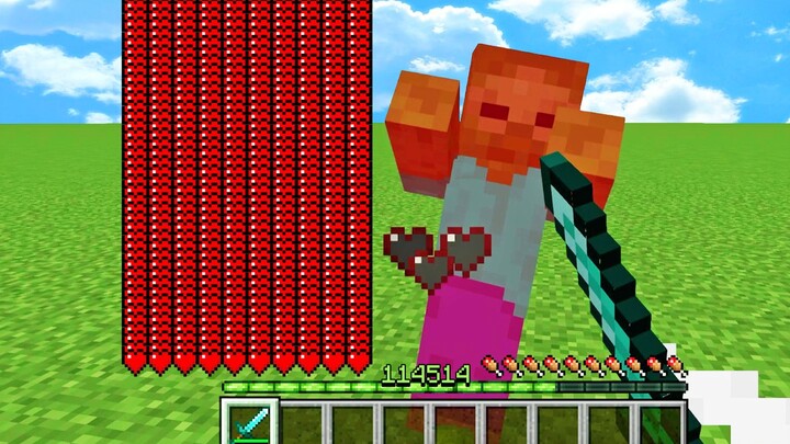 Start with only half a heart, but killing mobs restores health!