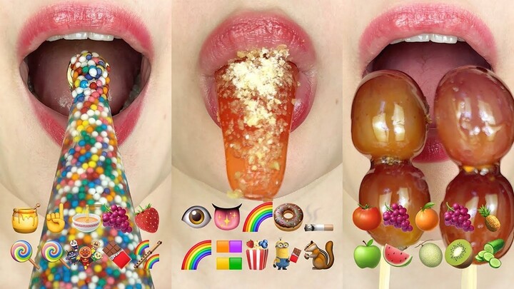 asmr 30 MINUTES EMOJI FOOD CHALLENGE (TIKTOK COMPILATION) 틱톡 30분 이모지 먹방 모음집 eati