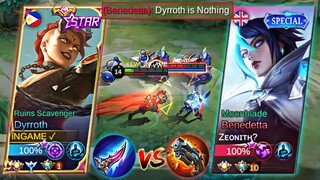 GLOBAL DYRROTH VS TOP SUPREME BENEDETTA IN HIGH RANKED | DYRROTH BEST GLOBAL BUILD TO RANK UP FAST