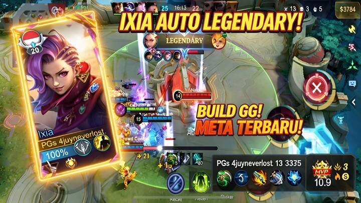 Ixia Auto Legendary! 💥 Build GG Meta Terbaru — 13/3/5, Damage Gila 🏆 Strategi Pro Player