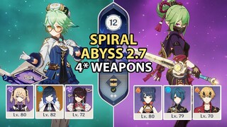 C6 Sucrose & C0 Kuki Shinobu Quick Swap | Spiral Abyss 2.7 Floor 12 | 9-Star Clear | Genshin Impact