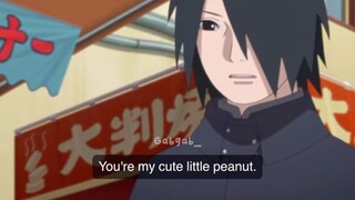 Sasuke calls Sarada “Cute little peanut”