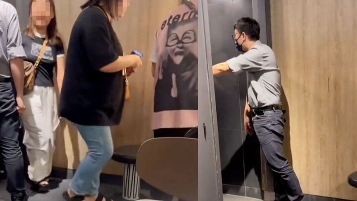 Lima perempuan masuk ke toilet pria di sebuah restoran dengan alasan antrian toilet wanita terlalu p