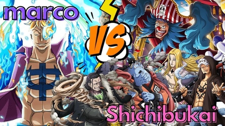 Marco the Phoenix vs Shichibukai Hawkins Law Buggy Crocodile & Jinbe - One Piece Pirate Warriors 4