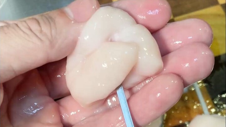 First time making pufferfish milt myself! It’s not as good as at a Japanese restaurant, but it’s sti