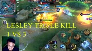 LESLEY 1 VS 3 (BEATRIX, ALUCARD, VALIR) COMEBACK EPIC #mobilelegends #mlbb
