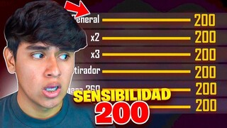 Probé la nueva sensibilidad de 200 en Free Fire!!