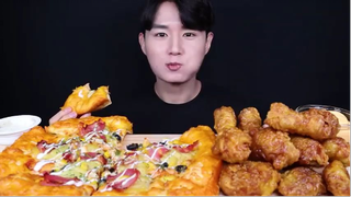 MUKBANG KHOAI TÂY NGỌT NGÀO PIZZA & GÀ #amthuc #monngon