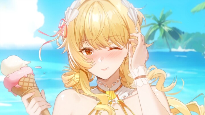 【ชินไป๋】และเฟนนี่วอร์มอัพที่ชายทะเล!