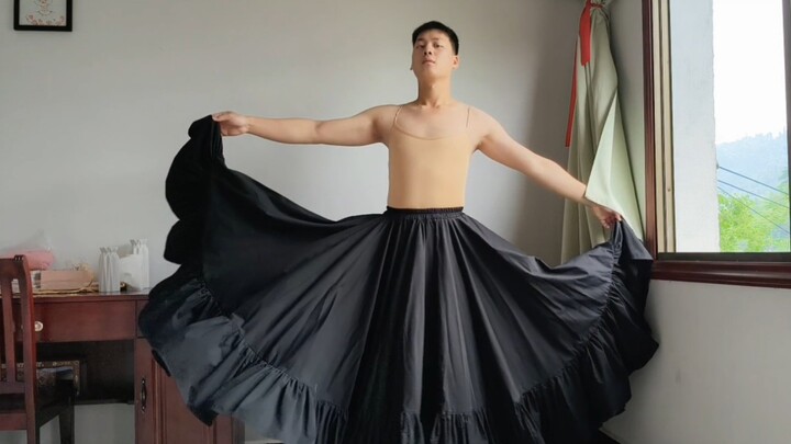 Coba lihat seberapa besar rok 720 derajat ini! Rok pinggang elastis bahan katun murni kualitas tingg