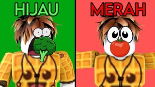 Tantangan makan SATU WARNA makanan ROBLOX!!!