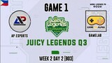 AP Esports VS Gamelab Game 01 | Juicy Legends Q3 2022 | MLBB