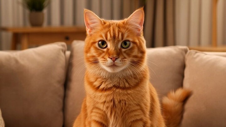 A ginger cat eats a kebab