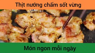 Thịt nướng chấm sốt vừng