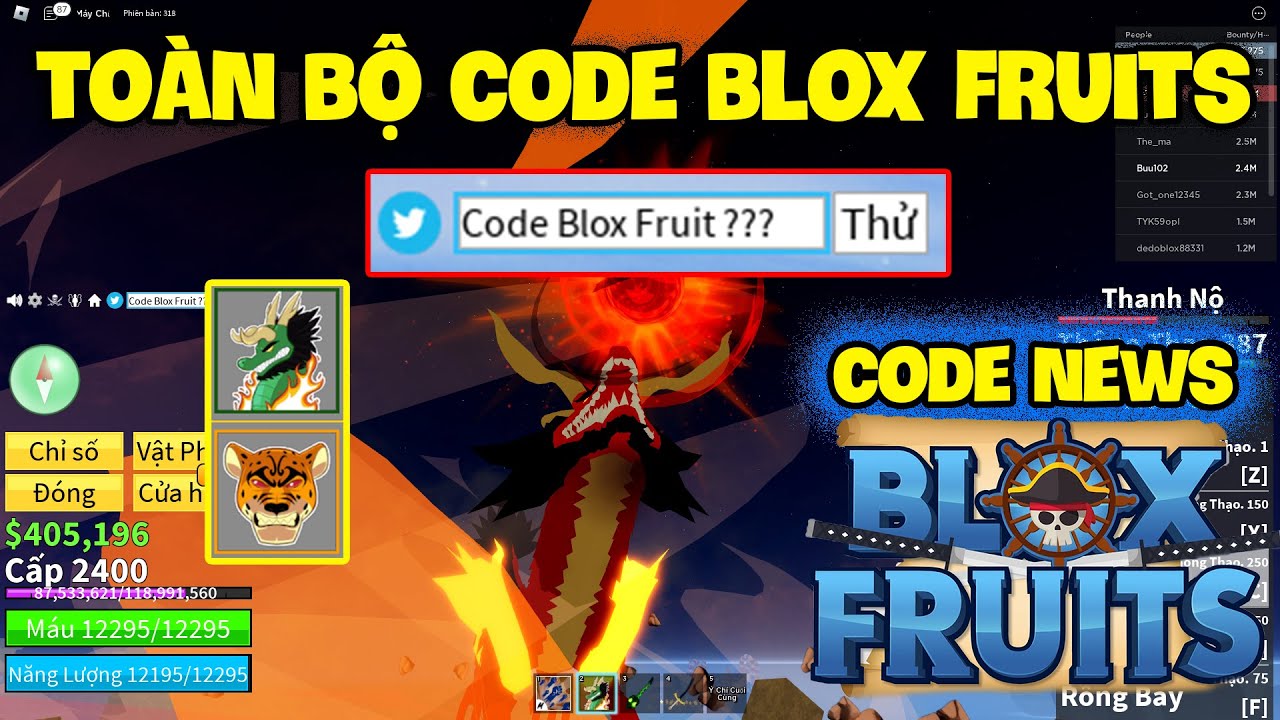 Roblox  Nhập 2 CODE Blox Fruit Mới Nhất 2x Exp Thời Điểm Hiện Tại Vẫn Còn  Nhập Được. - BiliBili