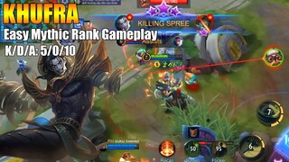 Easy Mythic Rank Gameplay Khufra | Road to top1 global Squad Season15