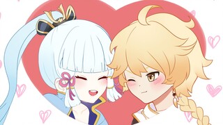 [Genshin Impact Handwritten] Ayaka Kaguya x Sora "Love You"