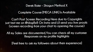 Derek Rake Course Shogun Method X download