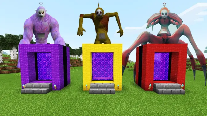 DO NOT CHOOSE THE WRONG PORTAL in Minecraft PE (Tinky Tank, Laa Laa Monster, and Po Phase 3)