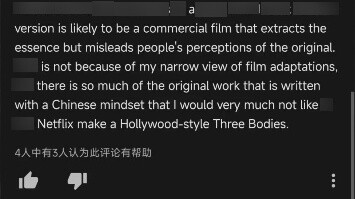 The Three-Body Problem: Xếp hạng IMDb và bản dịch của các bình luận hàng đầu (Tới tập 5)