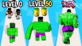 Monster School: Hulk Run GamePlay Mobile Game Superhero Max Level LVL - Minecraft Animation
