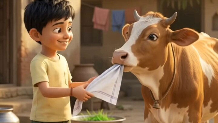 小小农夫与淘气小牛🐄🌼｜Little Kisan's Cute Village Story