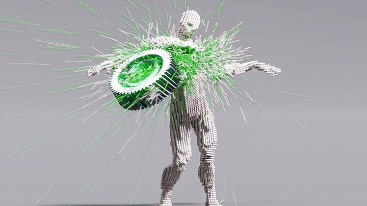 What happens if a person is hit by a rotating gear? 【Animation Simulation】