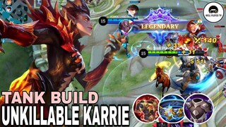 New Meta KARRIE Tank Build, Unkillable MVP Gameplay ~ MLBB
