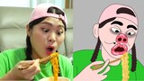 Mì cay lửa Mukbang DONA Việt Nam |||  troll..i don't draw